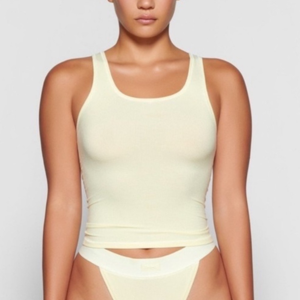 SKIMS Soft Lounge Tank, Size M, Color: Citrine (sold out/limited edition)